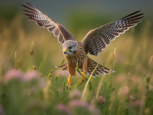 Kestrel39s Schwebemeister des Windes über den Wiesen