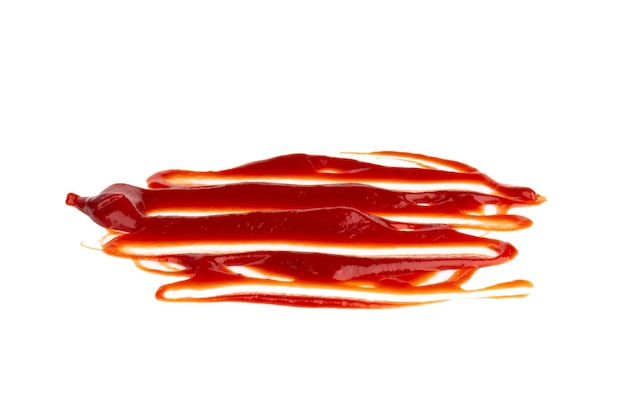 Ketchup de tomate isolado no fundo branco