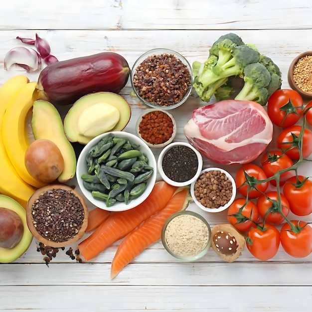 Ketogene Low-Carb-Diät-Konzept Zutaten für die Auswahl gesunder Lebensmittel
