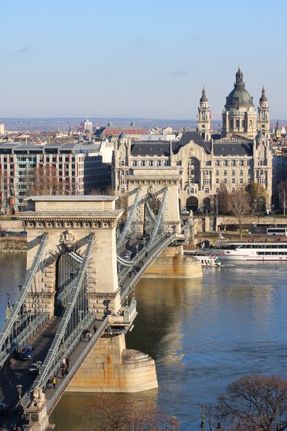 Kettenbrücke über die Donau, Budapest, Ungarn