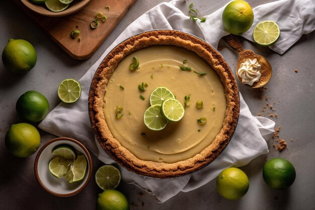 Key Lime Pie Draufsicht Generative KI