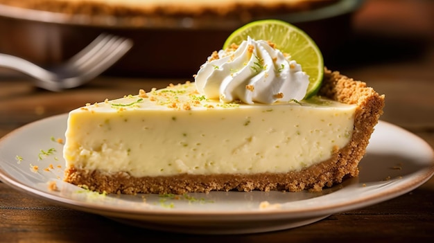 Key Lime Pie Ein säuerliches Dessert aus Limettensaft und Graham-Cracker-Kruste