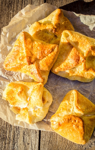 Khachapuri de torta. prato georgiano. foco seletivo.