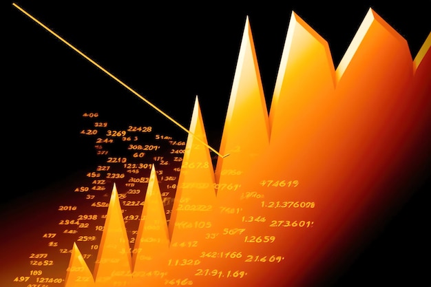 Foto ki erstellte kommerzielle und finanzielle farbgrafiken in aufsteigender und absteigender reihenfolge