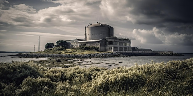 KI generativ KI erzeugt Atomkraftwerk Stromanlage Dunkle Stimmung Ökologie