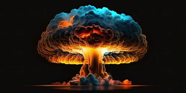 KI-generative KI-generierte Illustration einer riesigen Atompilzexplosion