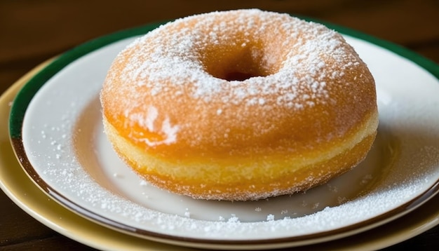 KI generiert aus realistischen süßen und farbenfrohen Donuts-Symbolen mit Zuckerguss in verschiedenen Farben