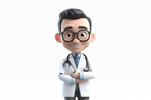KI-generierte KI-Generative 3D-Mixer Arzt Medizin Wackelkopffigur Spielzeug Grafikkunst