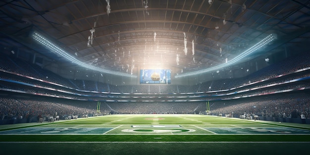 Foto ki-generierte ki-generative american-football-rugby-arena-stadion-wettbewerbsturnier fit-game-sport inspirierende atmosphäre grafikkunst