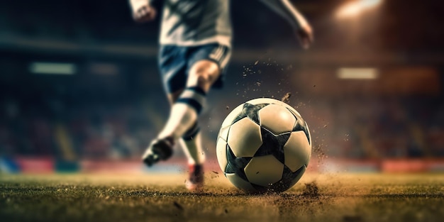 KI-generierte KI-generative Fußball-Fußball-Ball-Fuß-Kick-Bewegungsspiel-Sport-Fit-Wettbewerb