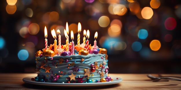 KI-generierte KI-generative Geburtstagsfeier Kuchen Kuchen handgefertigte gebackene süße Wüste