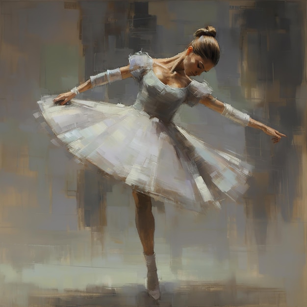 KI-generierte KI-generative Graffiti-Illustration einer tanzenden Ballerina im Banksy-Stil