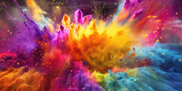 KI-generierte KI-generative Holi-Pulver-Explosion fotorealistische Illustration Grafikkunst