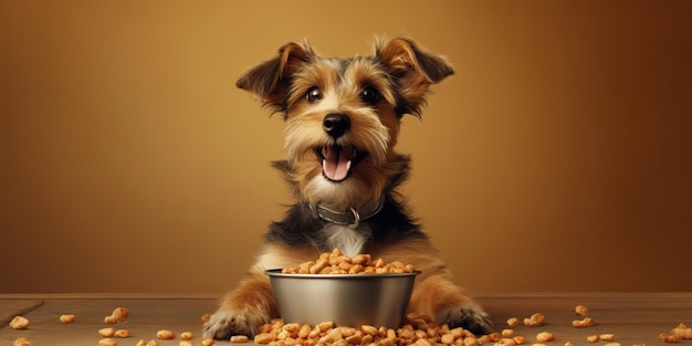 KI-generierte KI-generative Hundefutter-Tat-Mahlzeit-Werbung Ladenmarkt-Marketing Tierzoo