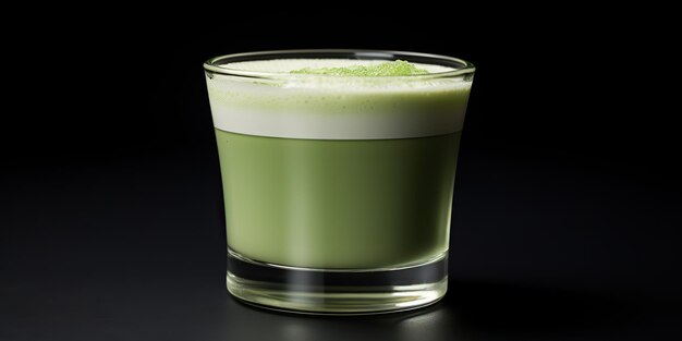 Foto ki-generierte ki-generative japanische asiatische lebensmittelbecher-matcha-latte-kunst auf einfachem hintergrund