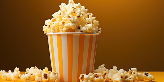 KI-generierte KI-generative Popcorn-Film-Kino-Fastfood-Snack-Take-Away-Eimer mit Flocken Grafikkunst