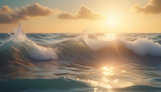 KI-generierte KI-generative wunderbare Wellen Meer Insel und Sonne
