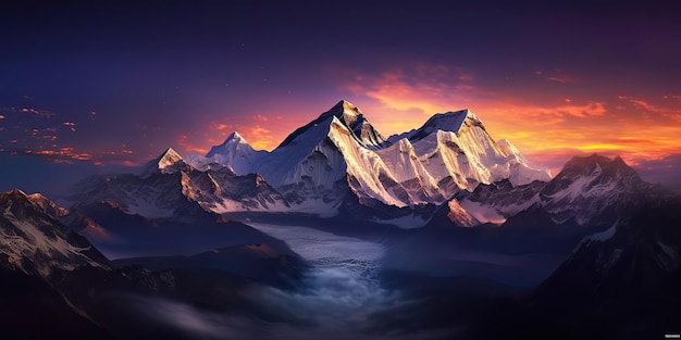 KI-generierte KI-generativer Everest-Berg, großartiges Landschaftsabenteuer, Nepal im Freien