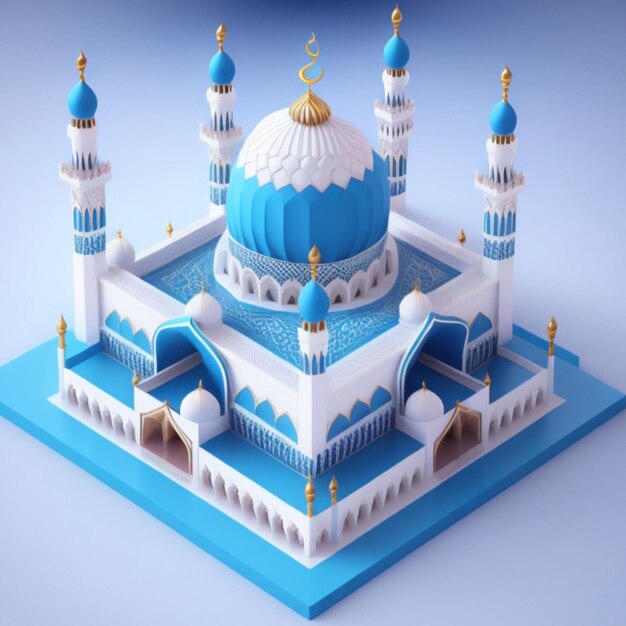 KI-generierter 3D-Moscheebau