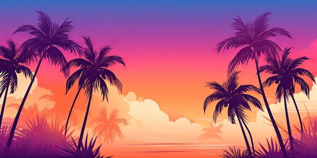 KI-generierter KI-generativer Retro-Vintage-Kalifornien-Miami-Vibe-inspirierter Hintergrund