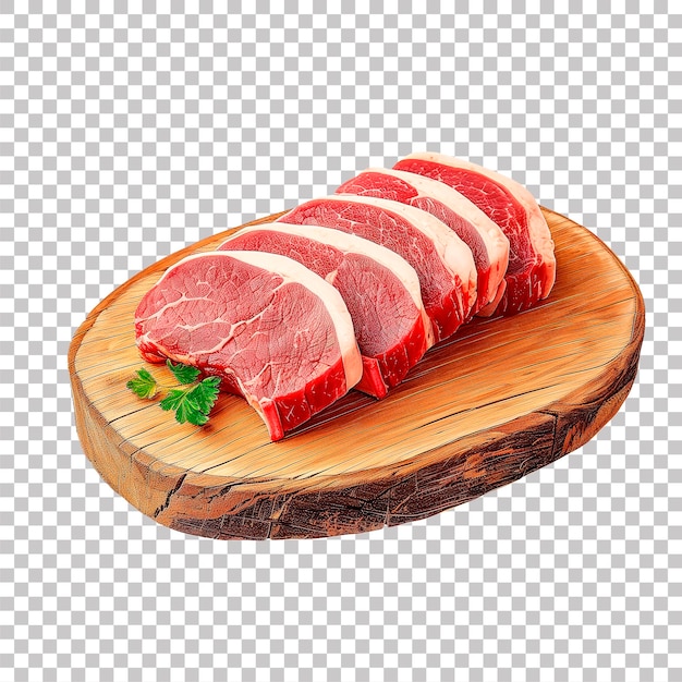 KI-generiertes Bild Picanha Brasileira auf einer rustikalen Eooden-Tafel mit durchsichtigem Hintergrund