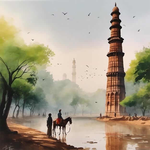 Foto ki-generiertes foto von qutb minar