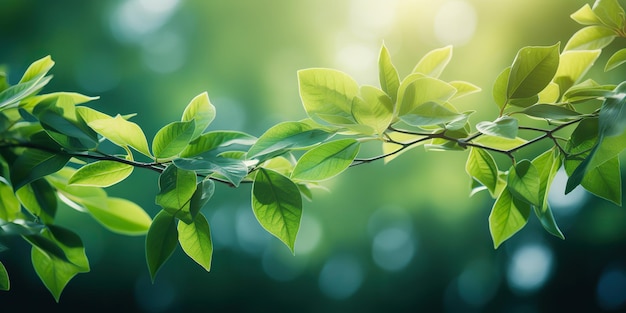 KI-generiertes KI-generatives Laubwaldbaumblätter pflanzen grüne Natur im Freienmodell