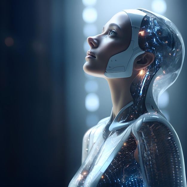 KI-Modell einer futuristischen Roboterfrau