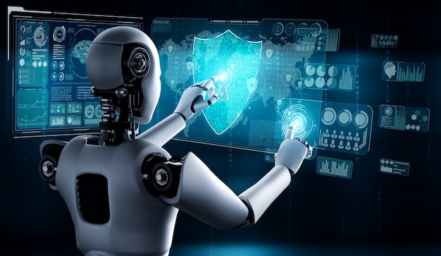 KI-Roboter, der Cybersicherheit zum Schutz der Privatsphäre verwendet