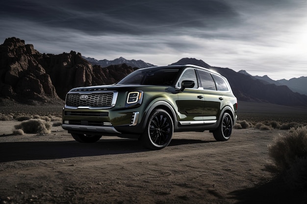 Kia TelluridexACrossover Coche deportivo Supercoche deportivo Coche deportivo elegante Coche deportivo de alto rendimiento Coche de lujo Coche automovilístico Coche automovilístico IA