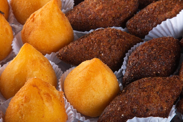 Kibe asado e Coxinha Bocadillo tradicional brasileño