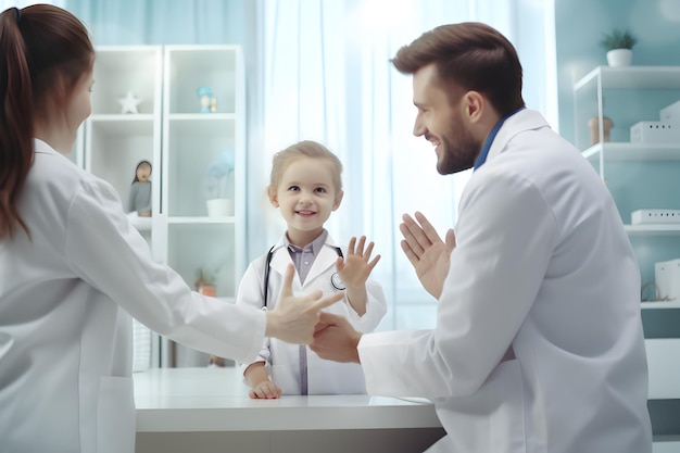 Kid_give_high_five_to_boy_while_doctor