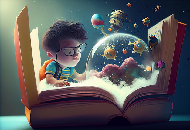 Kid libro imaginación Generar Ai