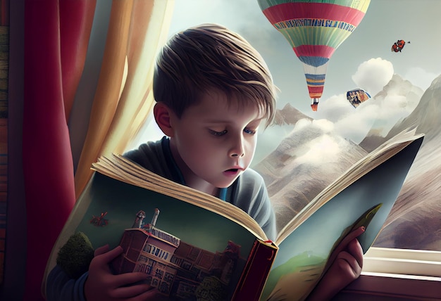 Kid libro imaginación Generar Ai