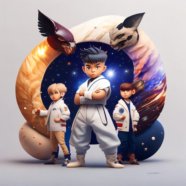 Kid Street Fighter-Charakter für Hintergrund und Tapeten