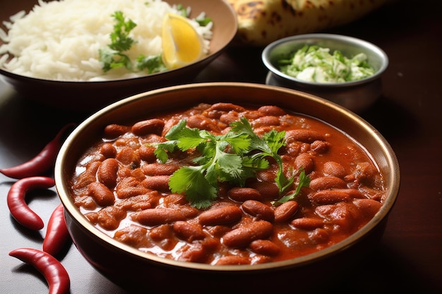 Kidneybohnen-Curry oder indisches Rajma- oder Rajmah-Essen