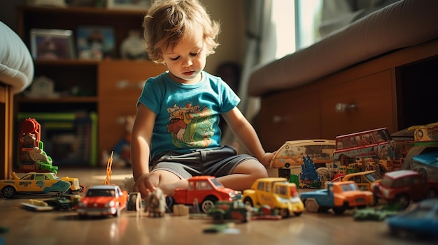 Foto kids playing with toys