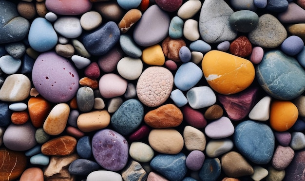 Kiesel übersehen glatte Felsen und Steine am Strand