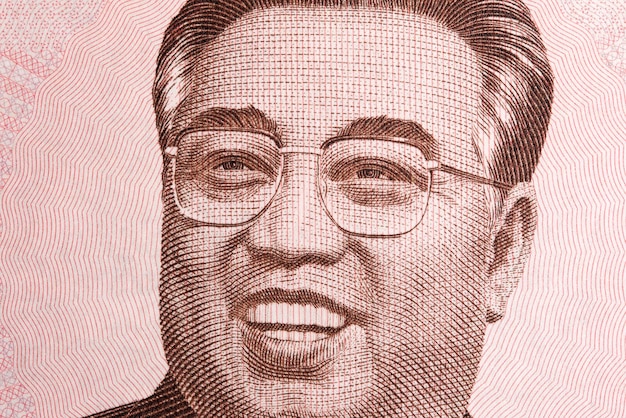 Kim Il Sung un retrato en primer plano de dinero norcoreano
