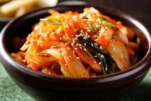 Kimchi ist ein traditionelles koreanisches Banchan, das sich aus der Lebensmittelfotografie zusammensetzt