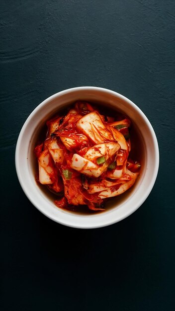 Kimchi listo para comer en el cuenco