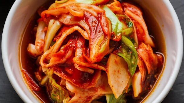 Foto kimchi salgado em conserva, estilo coreano.