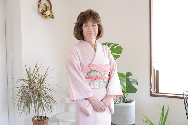 Kimono japanische alte Frau