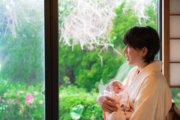 kimono japones madre y bebe