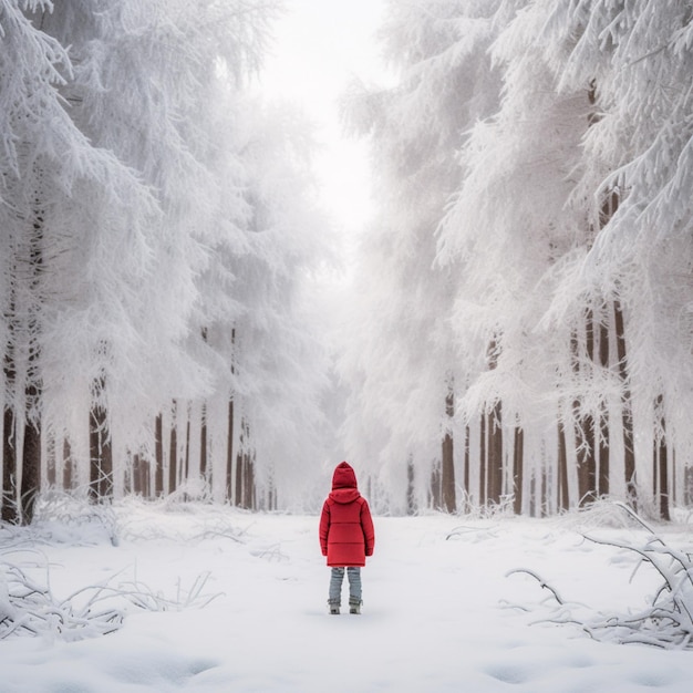 Foto kind im schneewald