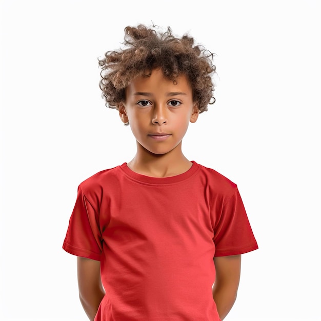 Kind-T-Shirt-Vorlage mit gelb-grün-rot-orange-grauem T-shirt-Design mit weißem Hintergrund