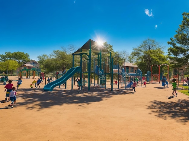 Kinder auf dem Spielplatz ai Bild