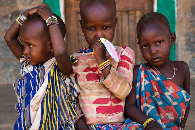 Kinder des Massai-Stammes Kenia Afrika