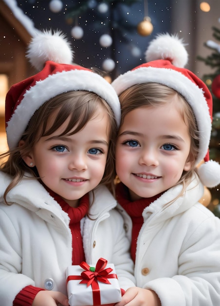 Kinder feiern Weihnachten