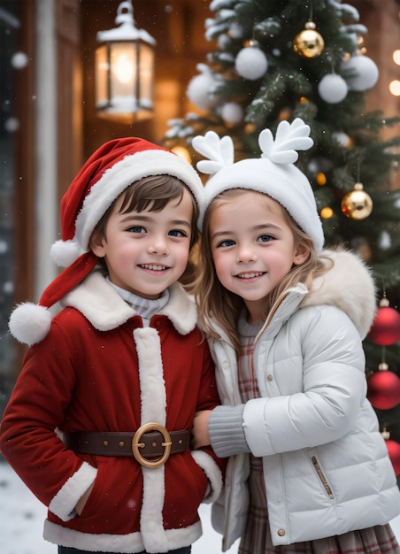 Kinder feiern Weihnachten